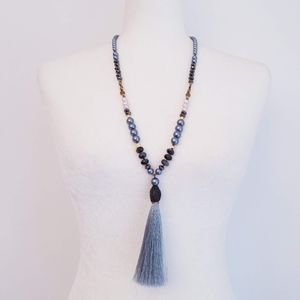 NAKAMOL Long Beaded Tassle Necklace